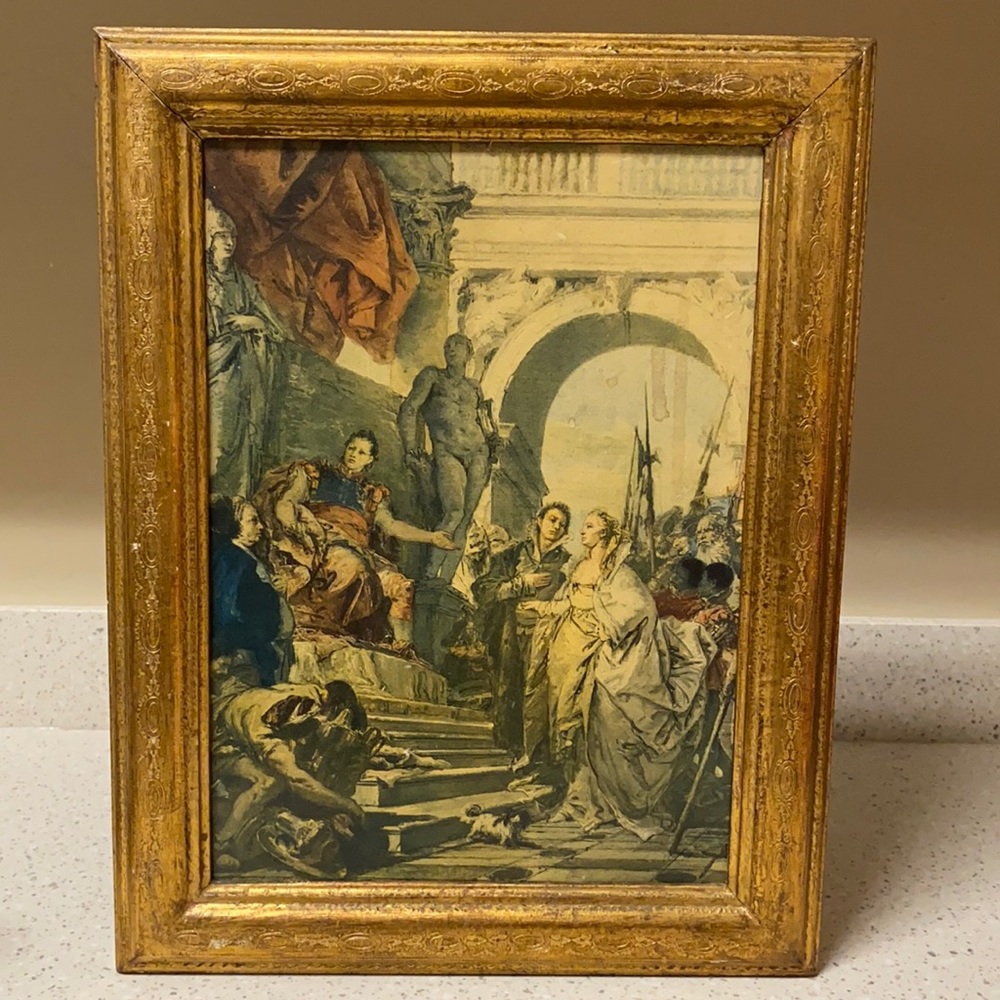 Vintage Italian Florentine large wall plaque
